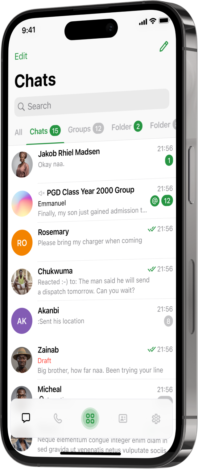 Nija Chat presented on iPhone